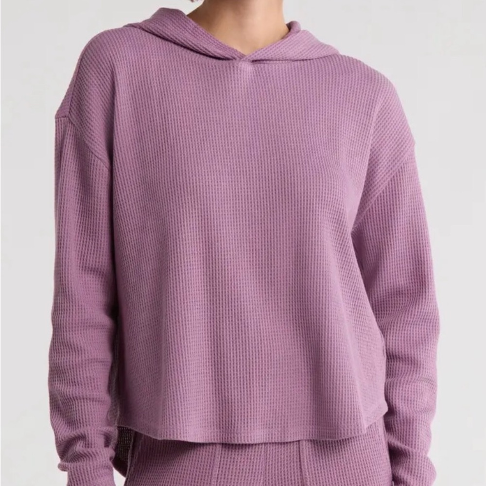 Z by Zella Waffle-Knit Hooded Pullover - Lavender NWT